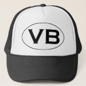 Grundlegendes Schwarzweiss-Oval-Logo VBs Virginia Truckerkappe (Vorderseite)