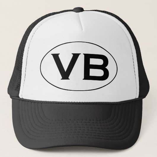 Grundlegendes Schwarzweiss-Oval-Logo VBs Virginia Truckerkappe (Vorderseite)