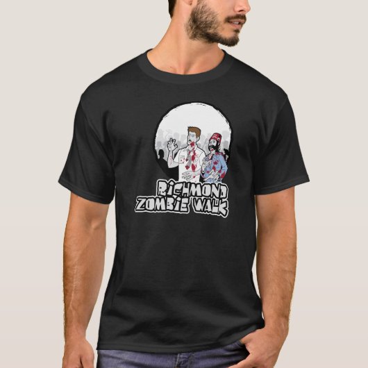 grundlegendes T-Stück des rva Zombiewegs dunkle T-Shirt (Vorderseite)