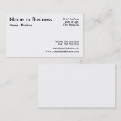 Grundlegendes Weiß (Plan 1) Visitenkarte (Vorne/Hinten)