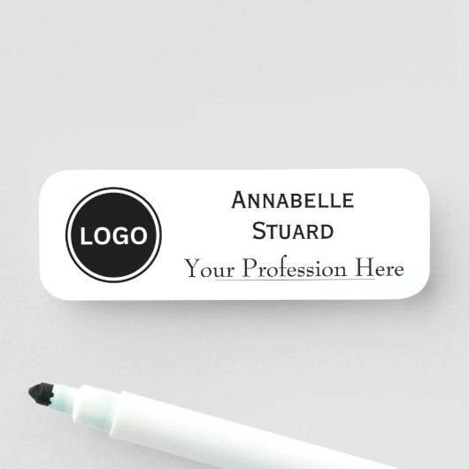 Grundlegendes weißes Elegantes, modernes Logo Namensschild (Beispiel)