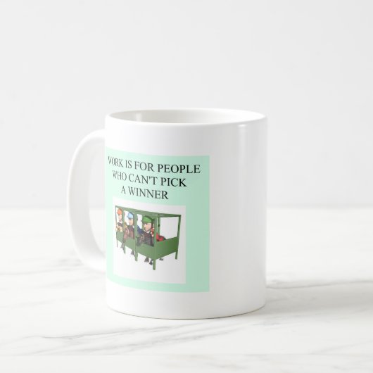 gründlicher gezüchteter Pferderennenentwurf Kaffeetasse (Vorderseite Links)