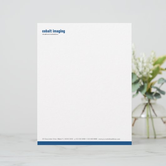 Grundlinien-Platten-Kobalt Briefbogen (Stehend Vorderseite)