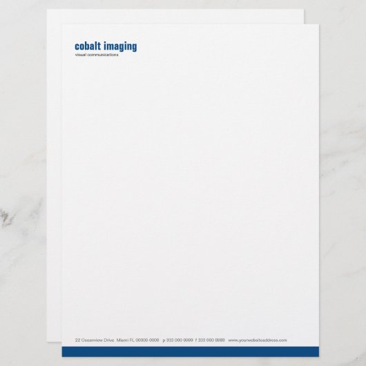 Grundlinien-Platten-Kobalt Briefbogen (Vorne/Hinten)