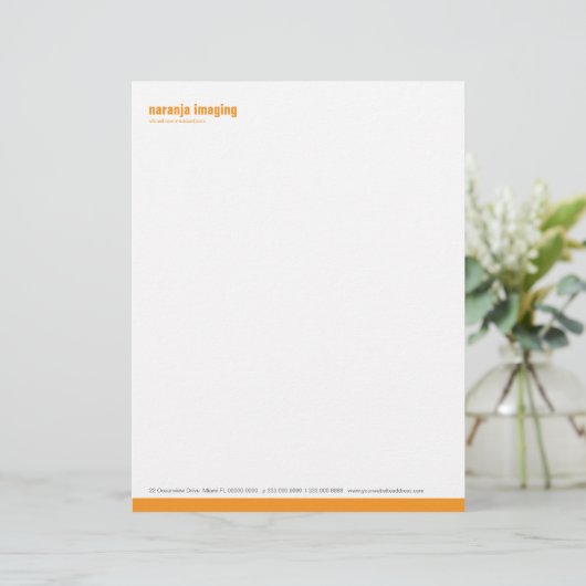 Grundlinien-Platten-Orangen-Briefkopf Briefbogen (Stehend Vorderseite)