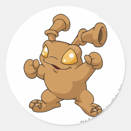 Grundo Brown Runder Aufkleber (Vorderseite)