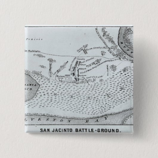 Grundplan des Kampfes von San Jacinto Button (Vorderseite)