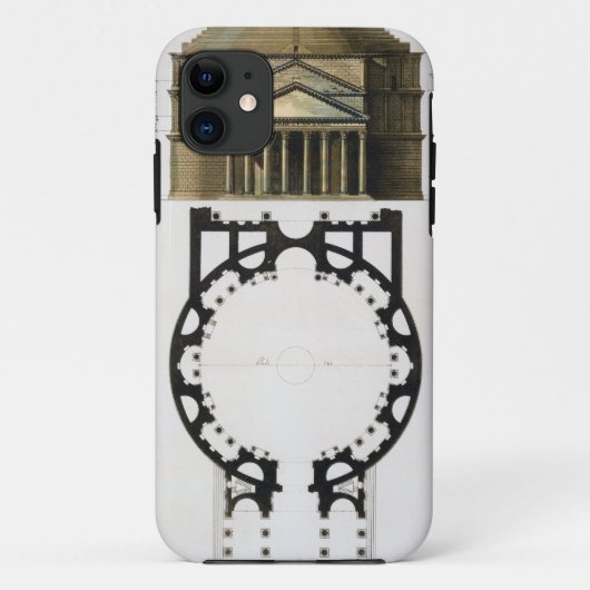 Grundplan und Fassade des Pantheons, Rom, von Case-Mate iPhone Hülle (Rückseite)