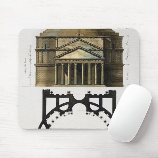 Grundplan und Fassade des Pantheons, Rom, von Mousepad (Mit Mouse)