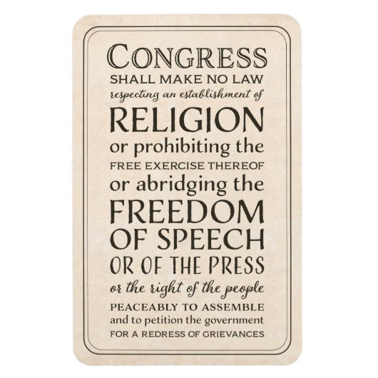 Grundrecht auf Redefreiheit und Religionsfreiheit Magnet (Vertikal)