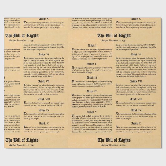 Grundrechtecharta der Vereinten Staaten Geschenkpapier (Flach)