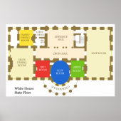 Grundriss des Bodendiagramms des Weißen Hauses Sta Poster (Vorne)