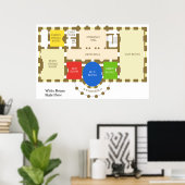Grundriss des Bodendiagramms des Weißen Hauses Sta Poster (Heimbüro)