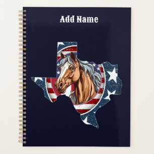 Grundriss des US-Bundesstaates Texas mit Pferd Planer