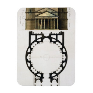 Grundriss und Fassade des Pantheon, Rom, aus Magnet