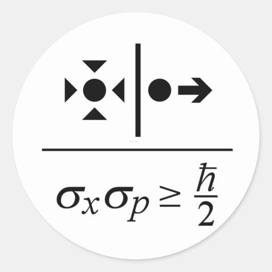 Grundsatz der Unsicherheit in Heisenberg Runder Aufkleber (Vorderseite)