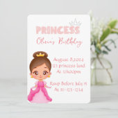 GRUNDSATZ - GEBURTSTAGSPARTEI - EINLADUNG FÜR MÄDC (Stehend Vorderseite)