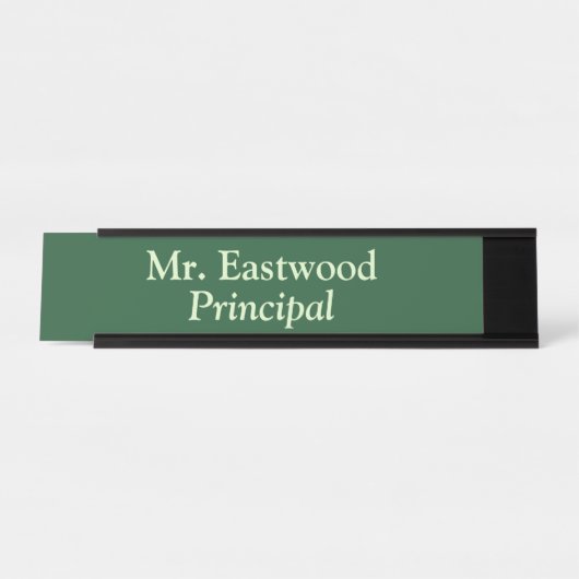 Grundsatz in Grün Schreibtischnamensplakette (Vorderseite )