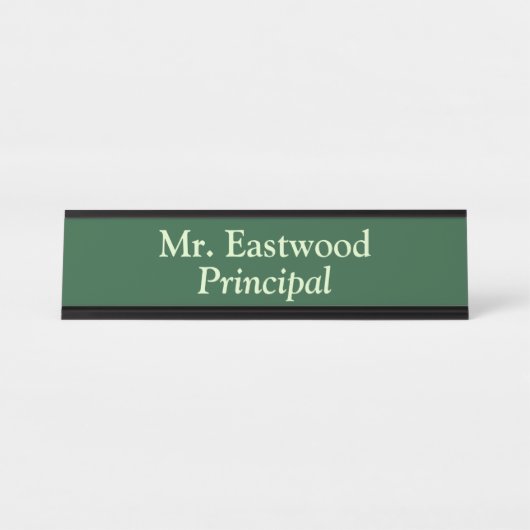 Grundsatz in Grün Schreibtischnamensplakette (Vorderseite )