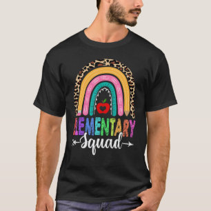 Grundschul-Squad Regenbogen-Leopard-Lehrer Zurück  T-Shirt