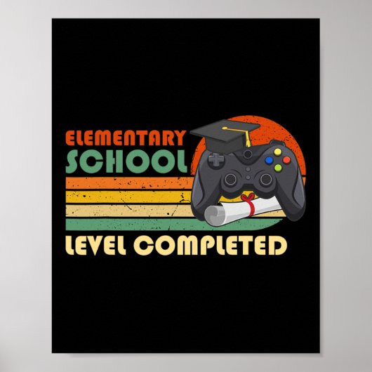 Grundschulabschluss - Lustiger Gamer Gra Poster (Vorne)