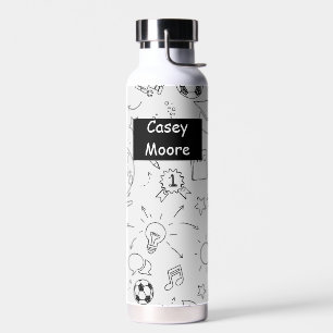 Grundschule Personalisierte Weiße & Schwarze Trinkflasche