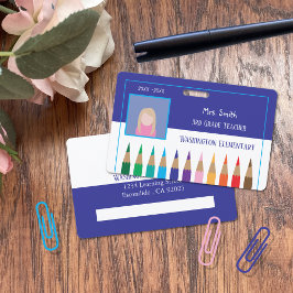 Grundschullehrer Blue Foto ID Abzeichen Ausweis