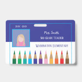 Grundschullehrer Blue Foto ID Abzeichen Ausweis (Front)