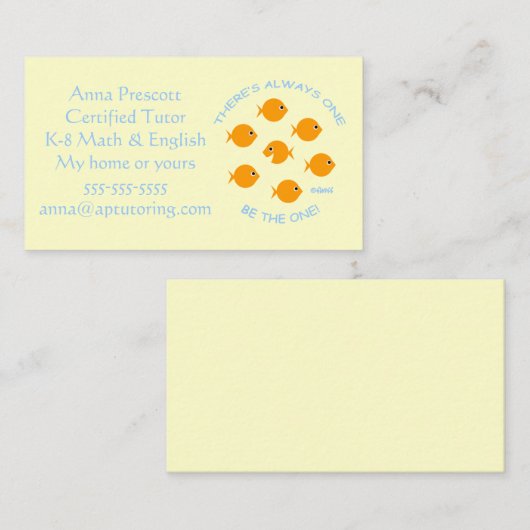 Grundschullehrer mit Inspirationsmotto Visitenkarte (Vorne/Hinten)