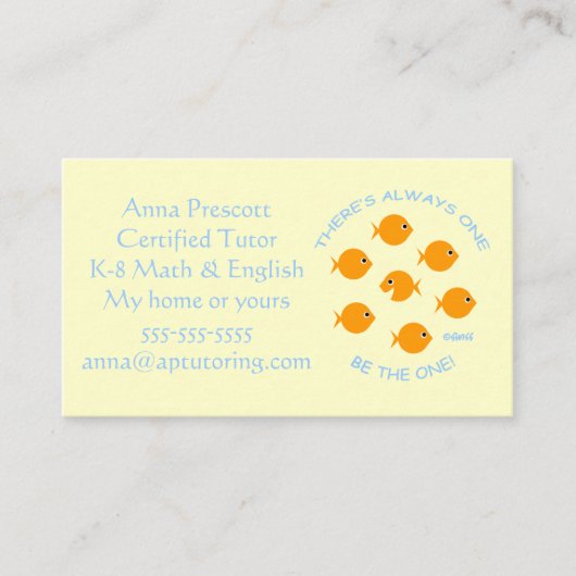 Grundschullehrer mit Inspirationsmotto Visitenkarte (Vorderseite)