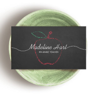 Grundschullehrer Red Apple Chalkboard Visitenkarte