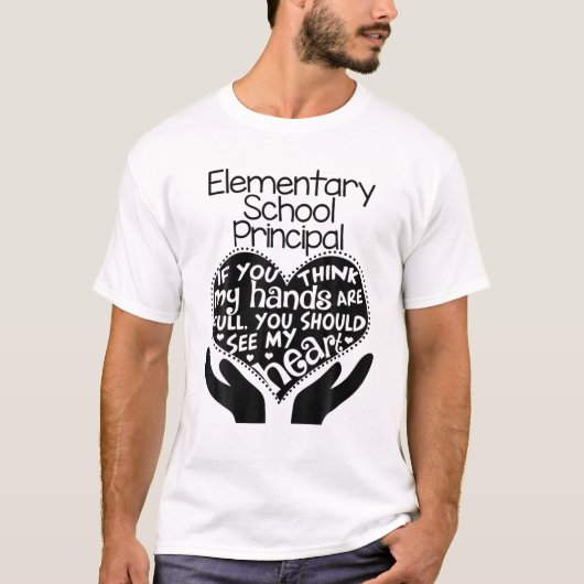 Grundschullehrer T-Heart Hands School T-Shirt (Vorderseite)