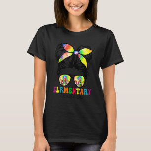 Grundschullehrer Unordentlicher Dutt Groovy Erster T-Shirt