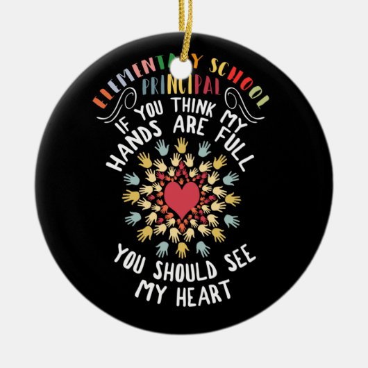 Grundschulprinzipienwertschätzung Herz Keramik Ornament (Vorne)