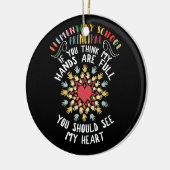 Grundschulprinzipienwertschätzung Herz Keramik Ornament (Links)