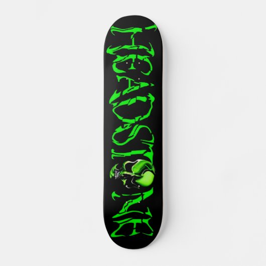 GRUNDSTEIN grünes Schädel-Logo-Skateboard Skateboard (Vorderseite)