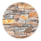 Grundstein | Natursteinmuster | Steine Keramikknauf (Vorderseite)