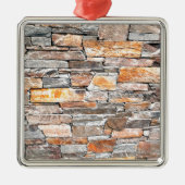 Grundstein | Natursteinmuster | Steine Silbernes Ornament (Vorne)