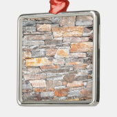 Grundstein | Natursteinmuster | Steine Silbernes Ornament (Links)