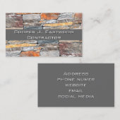 Grundstein | Natursteinmuster | Steine Visitenkarte (Vorne/Hinten)