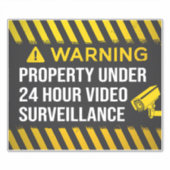 Grundstück unter 24 Stunden Videoüberwachung Aufkleber (Vorderseite)