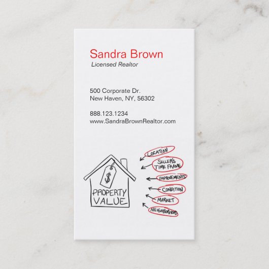 Grundstück-Vermögenswerte Flussdiagramm Visitenkarte (Vorderseite)