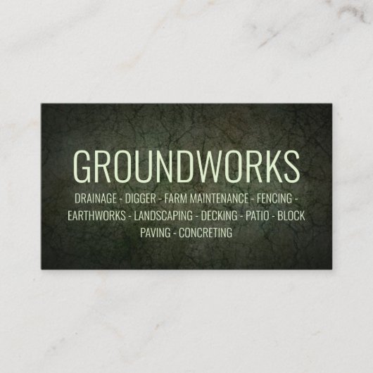 Grundstücke Landscaping Architekt Dunkelgrün Visitenkarte (Vorderseite)