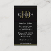 Grundstücksmakler-Goldhaus-/-papier-Schwarzes Visitenkarte (Rückseite)