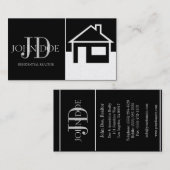 Grundstücksmakler-Haus/Papier-schwarzes Platin Visitenkarte (Vorne/Hinten)