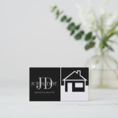 Grundstücksmakler-Haus/Papier-schwarzes Platin Visitenkarte (Stehend Vorderseite)