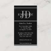 Grundstücksmakler-Haus/Papier-schwarzes Platin Visitenkarte (Rückseite)