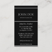 Grundstücksmakler-Haus/schwarzes Platin-Papier Visitenkarte (Rückseite)