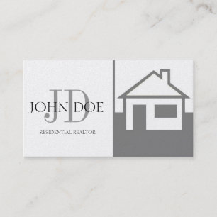 Grundstücksmakler-Platin-Haus/Monogramm Visitenkarte