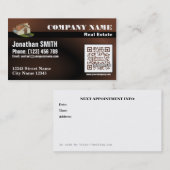 Grundstücksmakler - QR Code-Visitenkarte - Brown Terminkarte (Vorne/Hinten)